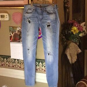 Distressed Blue Jeans